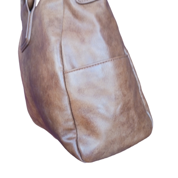 Women BROWN ANTIK KRAFT HANDBAG/CROSSBODY 13"x17" pre-love - Picture 5 of 10